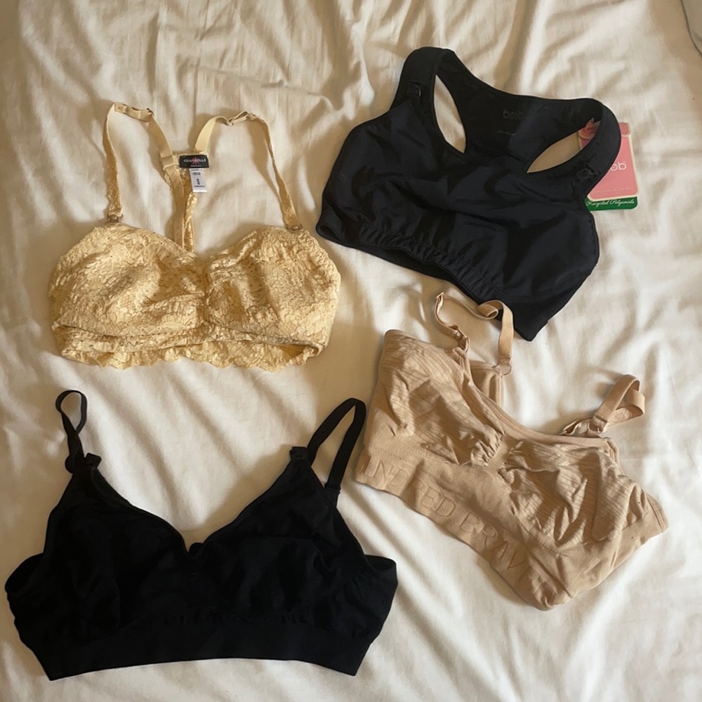 Lot of 4 nursing bras (boob, cosabella & more) Med